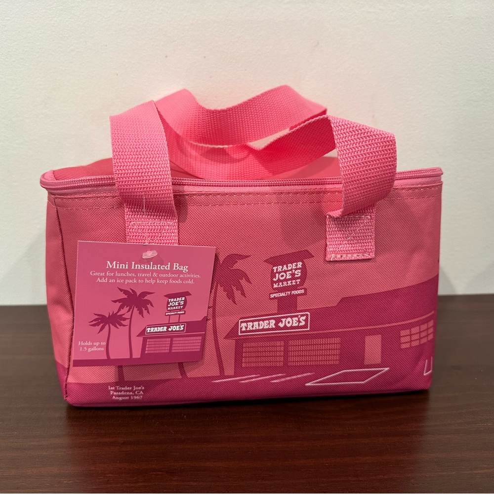 Pink Trader Joe’s cooler bag